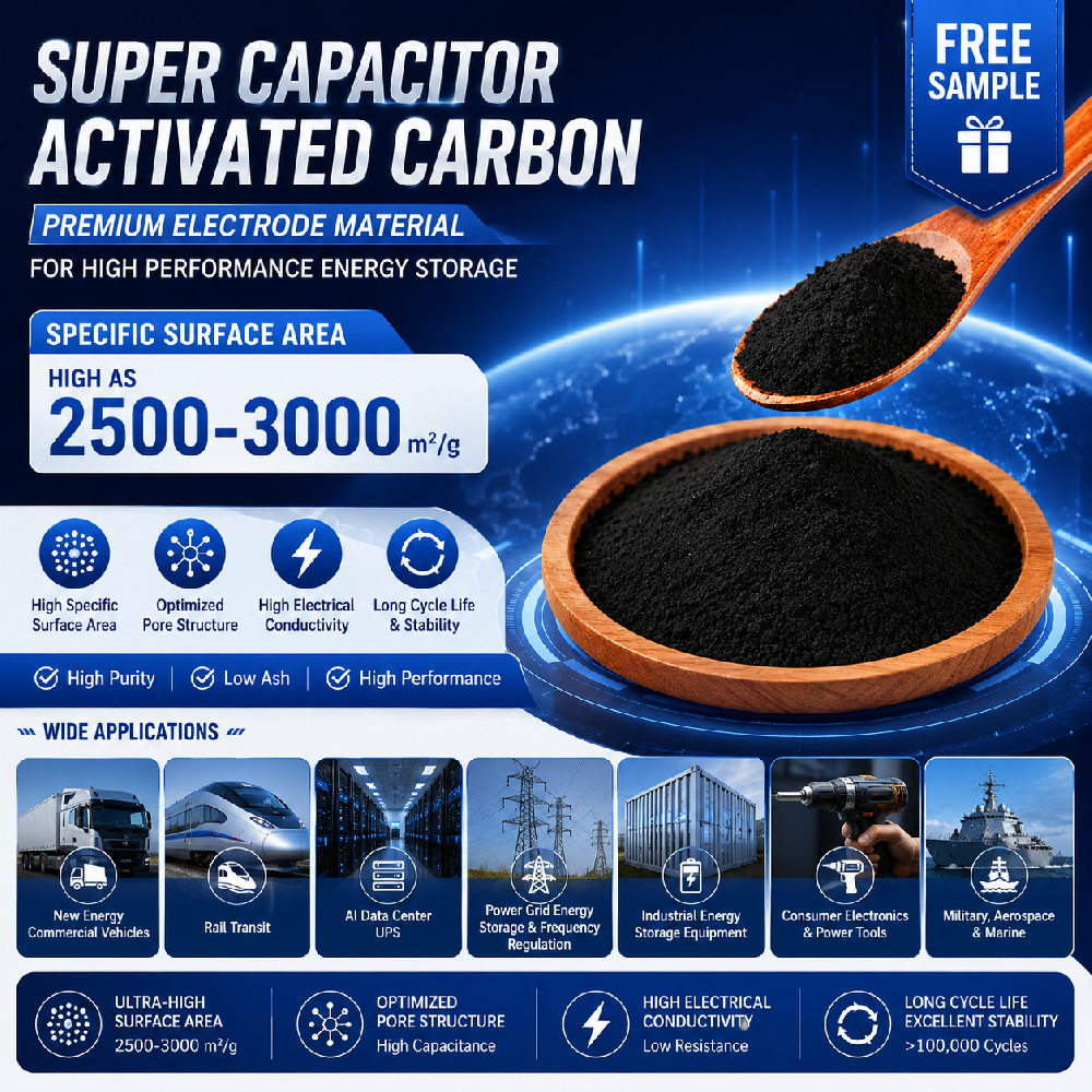 High Purity Supercapacitor Activated Carbon Powder for Supercapacitor Electrochemical Raw Material